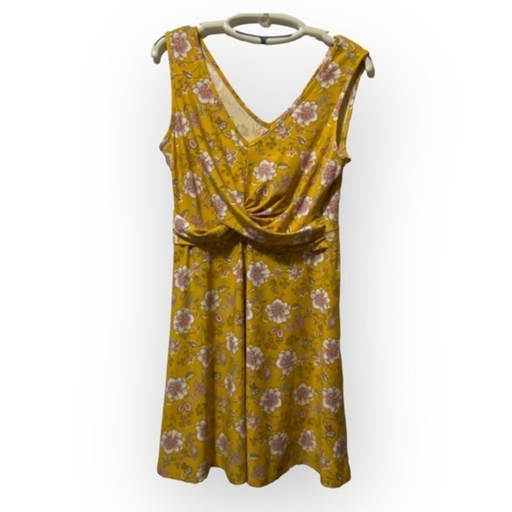 Candie's Yellow Ruched Wrap Sundress Large Cottagecore‎ Garden Party